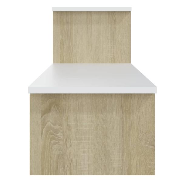 TV-Schrank Sonoma-Eiche Weiß 180x30x43 cm Holzwerkstoff