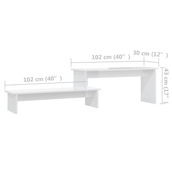 TV-Schrank Hochglanz-Weiß 180x30x43 cm Holzwerkstoff