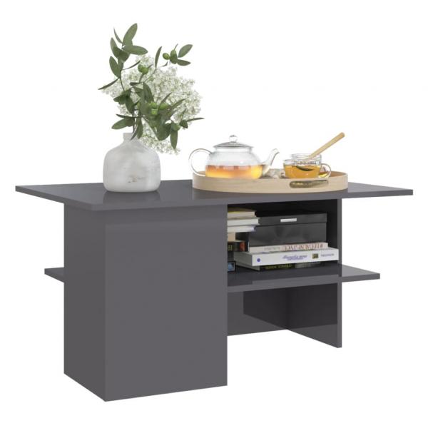 Couchtisch Hochglanz-Grau 90x60x46,5 cm Holzwerkstoff