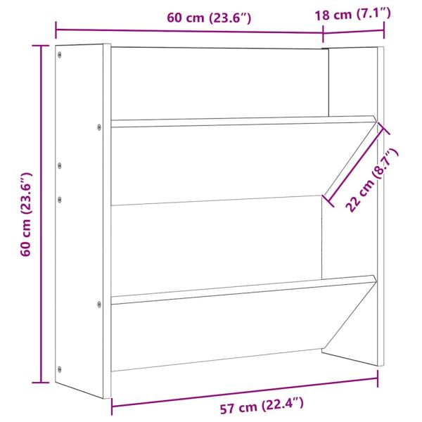 Wand-Schuhschränke 4 Stk. Schwarz 60x18x60 cm Holzwerkstoff