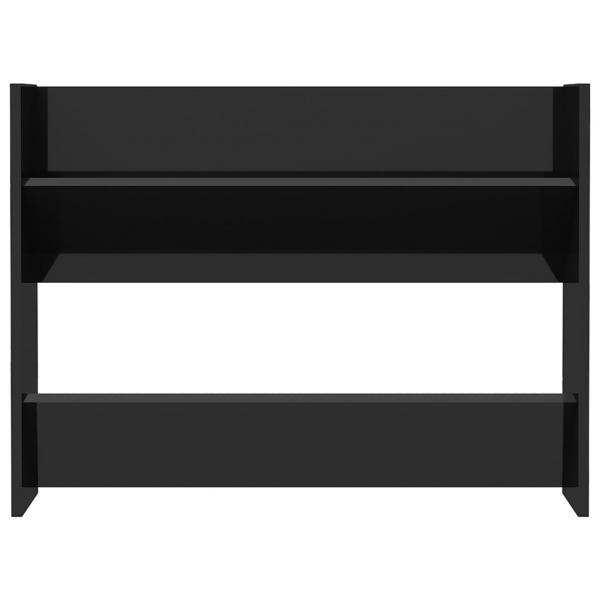 Wand-Schuhschrank Hochglanz-Schwarz 80x18x60 cm Holzwerkstoff