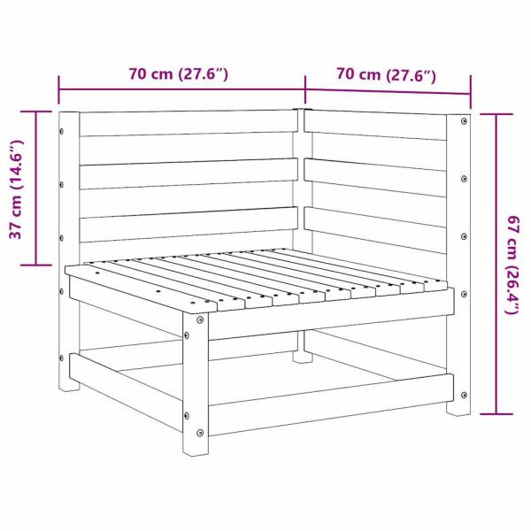 Garten-Ecksofas 2 Stk. Weiß Kiefer Massivholz