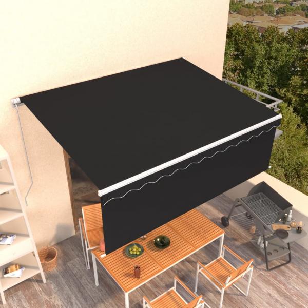 ARDEBO.de - Markise Manuell Einziehbar mit Rollo 4x3 m Anthrazit