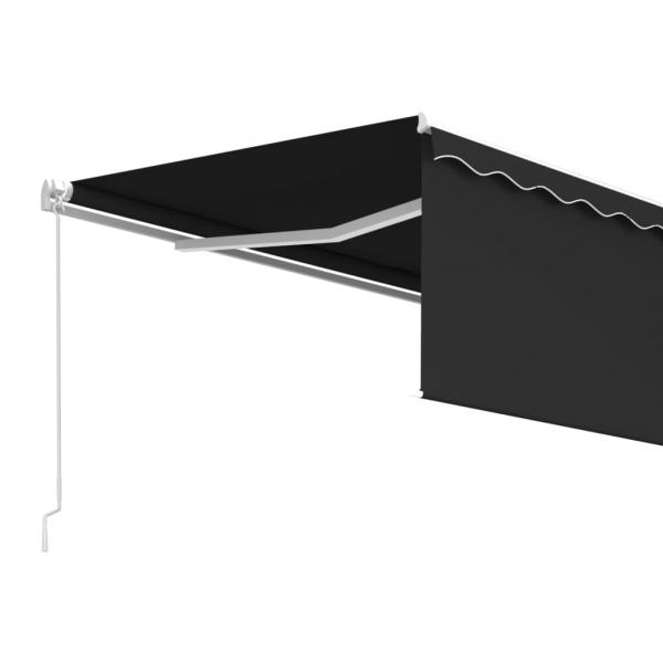 Markise Manuell Einziehbar mit Rollo 4x3 m Anthrazit