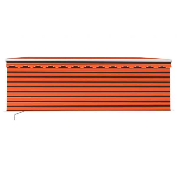 Markise Manuell Einziehbar mit Rollo 4x3 m Orange & Braun