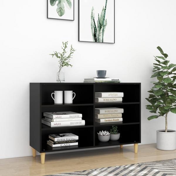 ARDEBO.de - Sideboard Schwarz 103,5x35x70 cm Holzwerkstoff