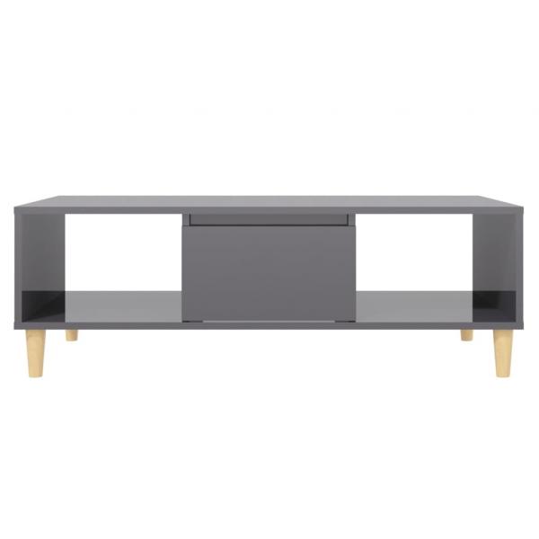 Couchtisch Hochglanz-Grau 103,5x60x35 cm Holzwerkstoff