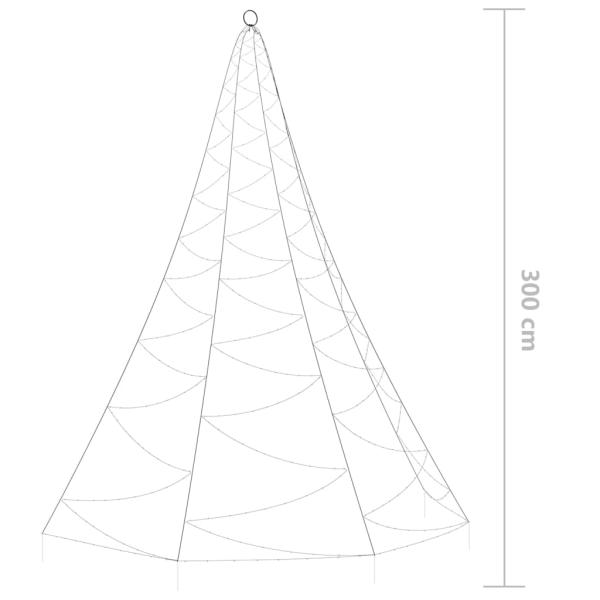 Weihnachtsbaum an der Wand mit Metallhaken 260 LED Warmweiß 3 m
