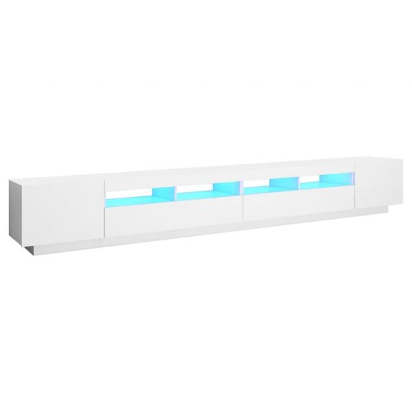 TV-Schrank mit LED-Leuchten Weiß 300x35x40 cm