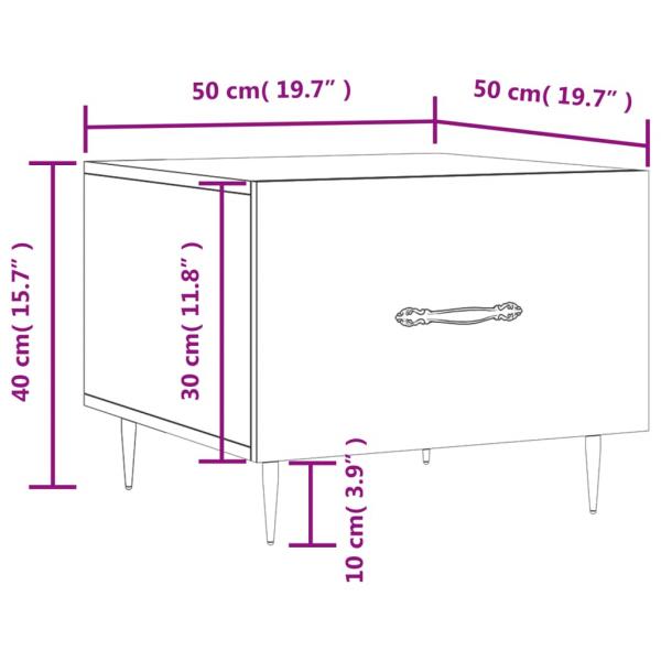 Couchtisch Hochglanz-Weiß 50x50x40 cm Holzwerkstoff