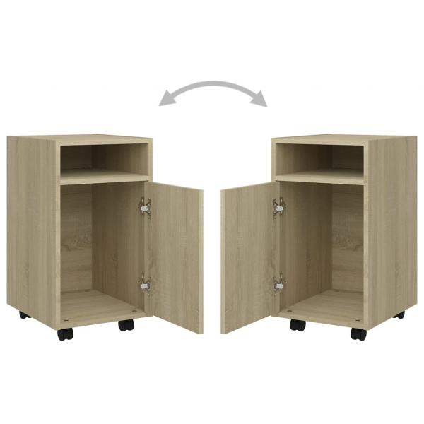 Beistellschrank mit Rollen Sonoma-Eiche 33x38x60 cm