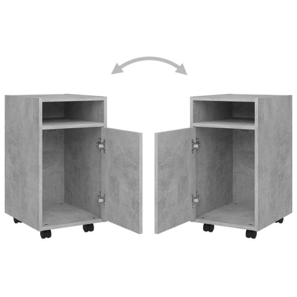 Beistellschrank mit Rollen Betongrau 33x38x60 cm Holzwerkstoff