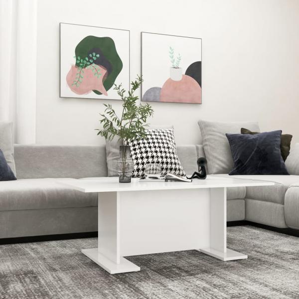 ARDEBO.de - Couchtisch Weiß 103,5x60x40 cm Holzwerkstoff