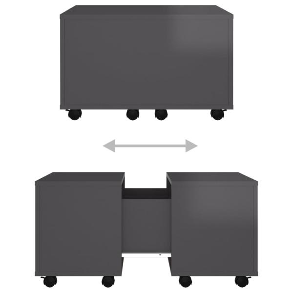 ARDEBO.de - Couchtisch Hochglanz-Grau 60x60x38 cm Holzwerkstoff