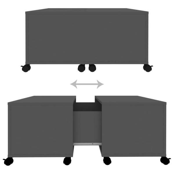 ARDEBO.de - Couchtisch Grau 75x75x38 cm Holzwerkstoff
