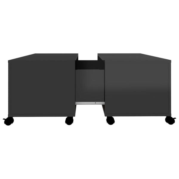 ARDEBO.de - Couchtisch Hochglanz-Schwarz 75x75x38 cm Holzwerkstoff