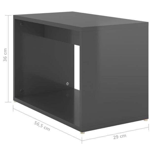 3-tlg. Satztisch-Set Hochglanz-Grau 60x60x38 cm