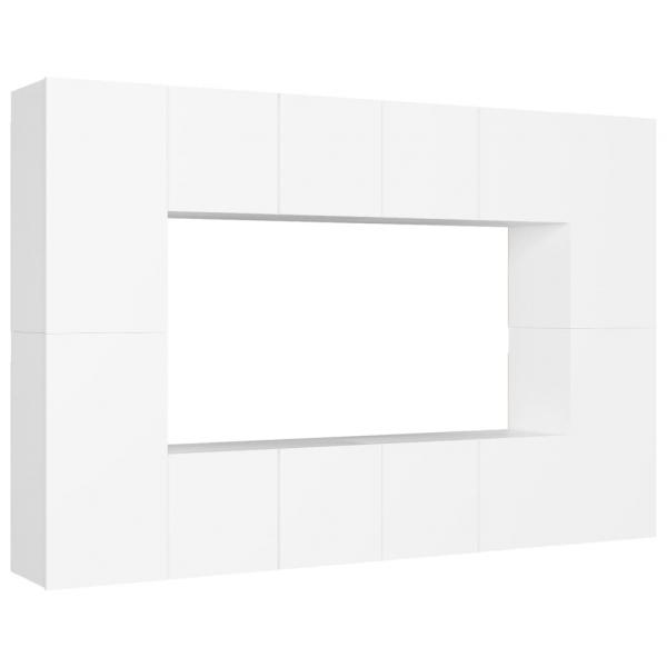 8-tlg. TV-Schrank-Set Weiß Holzwerkstoff