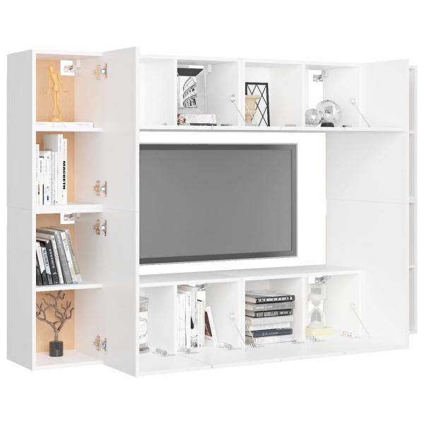 8-tlg. TV-Schrank-Set Weiß Holzwerkstoff