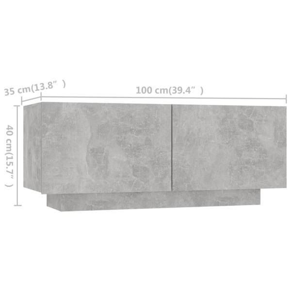 TV-Schrank mit LED-Leuchten Betongrau 200x35x40 cm