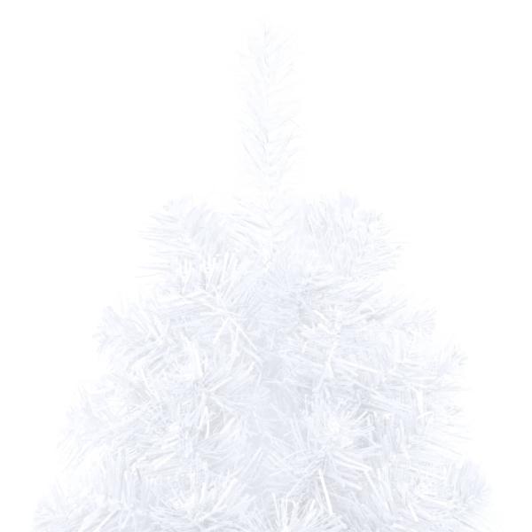 Künstlicher Halb-Weihnachtsbaum mit Ständer Weiß 180 cm PVC