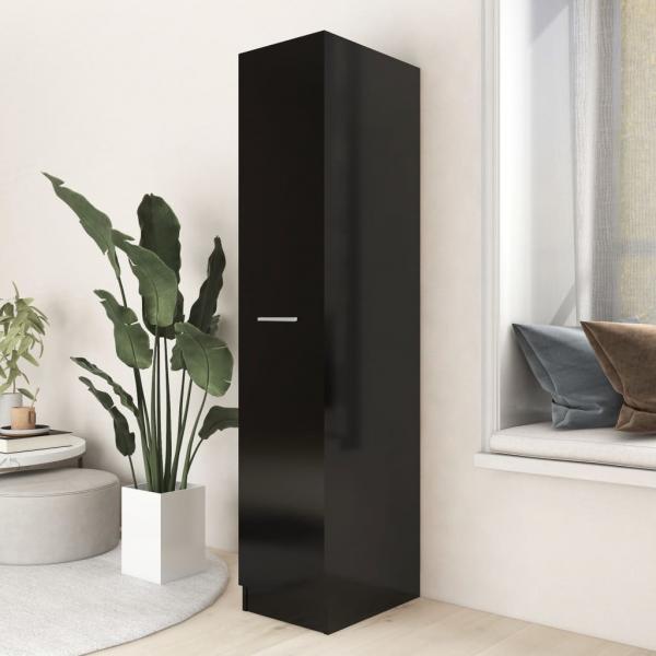 ARDEBO.de - Apothekerschrank Schwarz 30x42,5x150 cm Holzwerkstoff