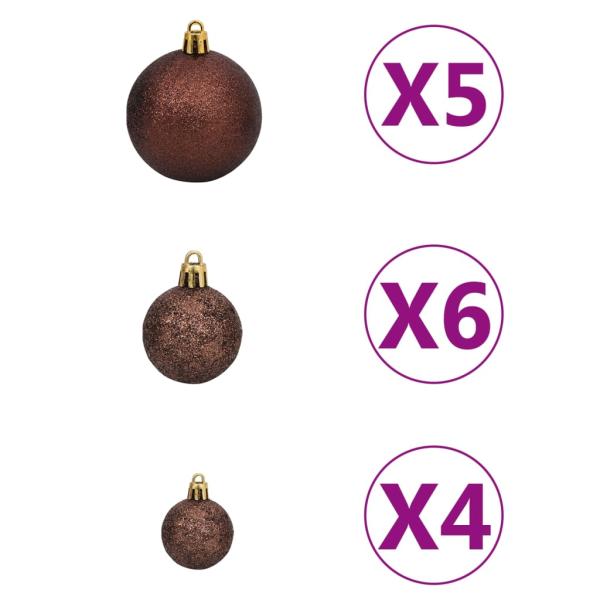 Künstlicher Weihnachtsbaum mit Beleuchtung & Kugeln Weiß 120 cm