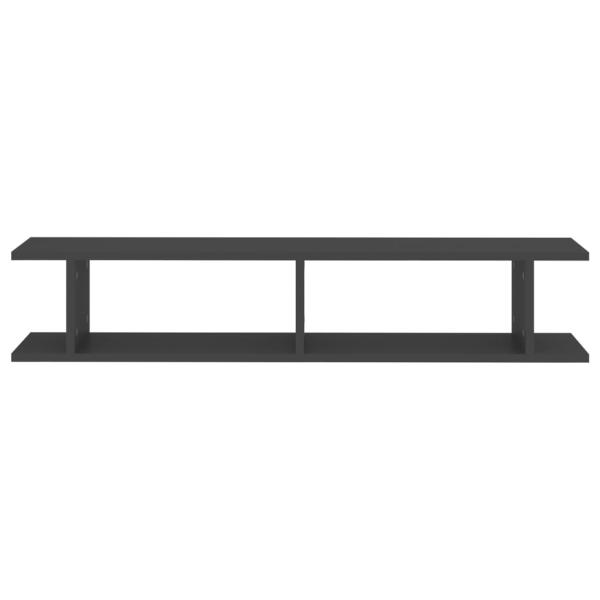 Wandregale 2 Stk. Grau 105x18x20 cm Holzwerkstoff