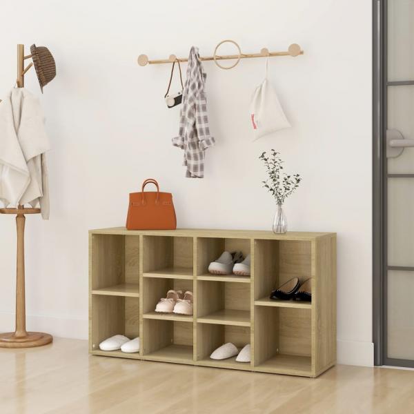 ARDEBO.de - Schuhbank Sonoma-Eiche 103x30x54,5 cm Holzwerkstoff