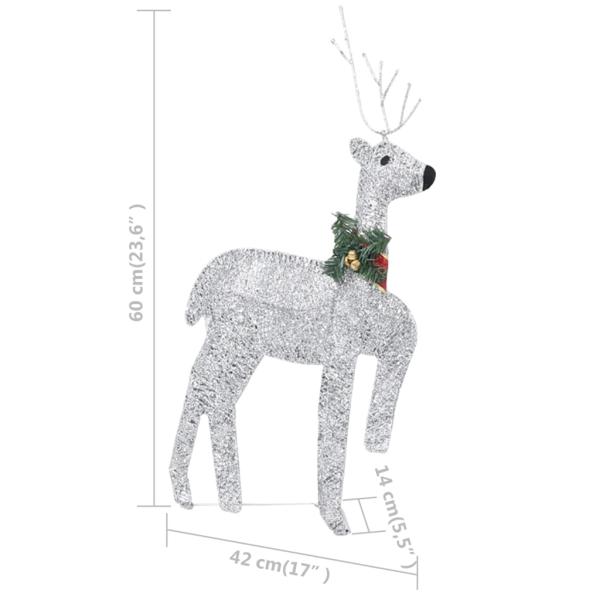 ARDEBO.de - LED-Rentier Schlitten Weihnachtsdeko 100 LEDs Outdoor Silbern