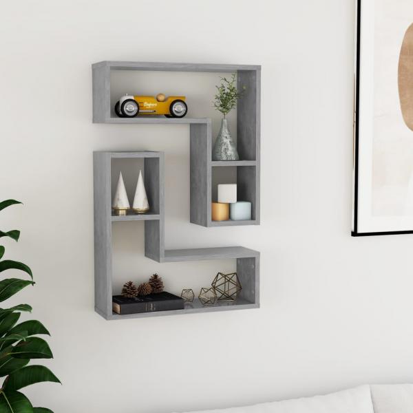 ARDEBO.de - Wandregale 2 Stk. Betongrau 50x15x50 cm Holzwerkstoff