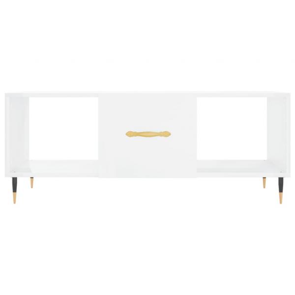 Couchtisch Hochglanz-Weiß 102x50x40 cm Holzwerkstoff