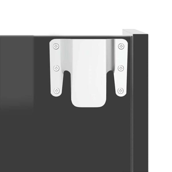 Wand-Schuhschrank Hochglanz-Grau 80x18x60 cm Holzwerkstoff