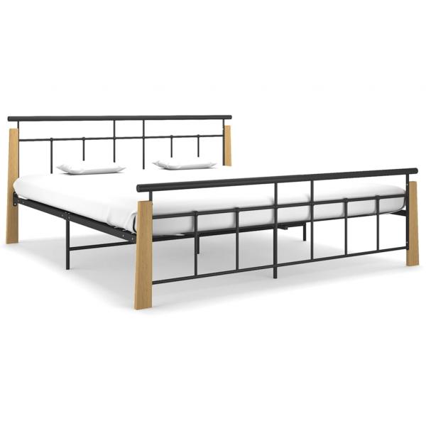 ARDEBO.de - Bettgestell Metall und Massivholz Eiche 180x200 cm