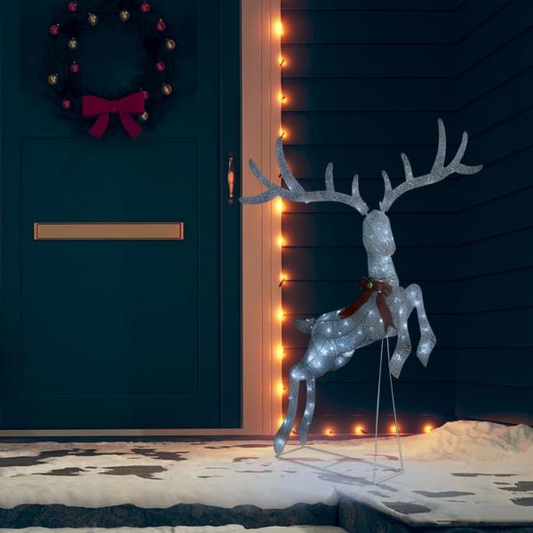 LED-Rentier Fliegend Weihnachtsdeko 120 LEDs Weiß Kaltweiß