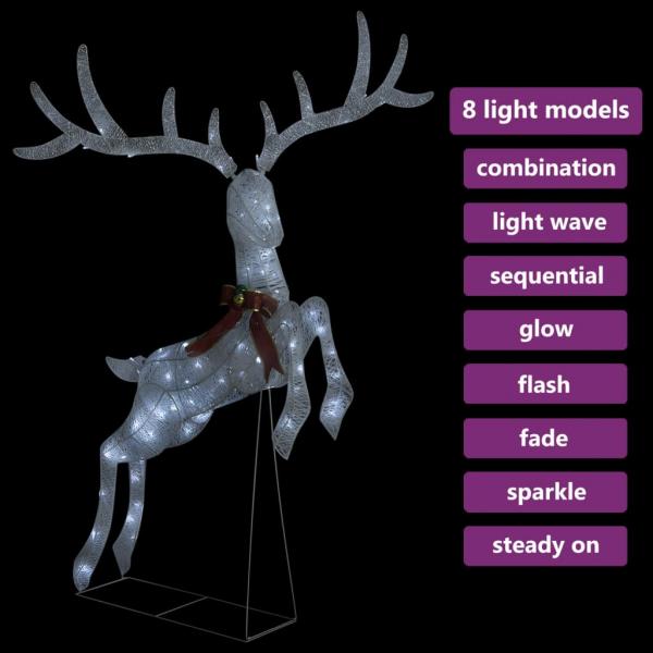 LED-Rentier Fliegend Weihnachtsdeko 120 LEDs Weiß Kaltweiß