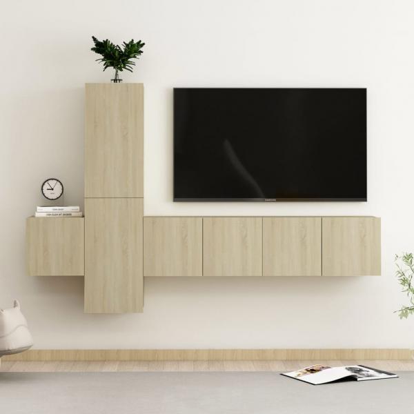 ARDEBO.de - 5-tlg. TV-Schrank-Set Sonoma-Eiche Holzwerkstoff