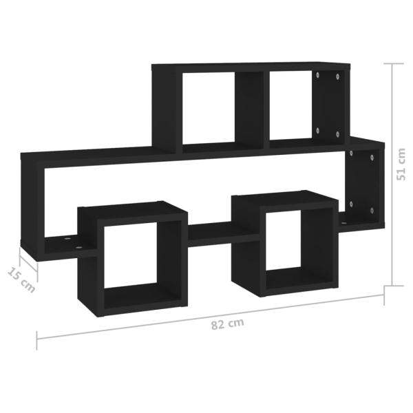 ARDEBO.de - Wandregal in Autoform Schwarz 82x15x51 cm Holzwerkstoff