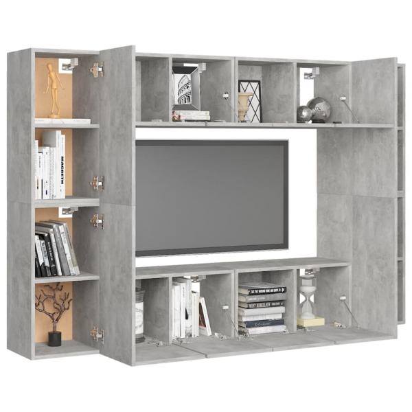 8-tlg. TV-Schrank-Set Betongrau Holzwerkstoff