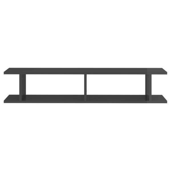 ARDEBO.de - Wandregale 2 Stk. Hochglanz-Grau 105x18x20 cm Holzwerkstoff