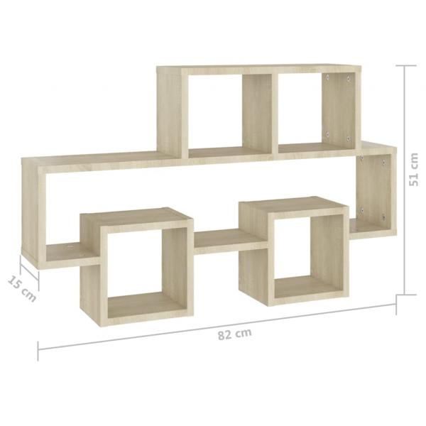 Wandregal in Autoform Sonoma-Eiche 82x15x51 cm Holzwerkstoff