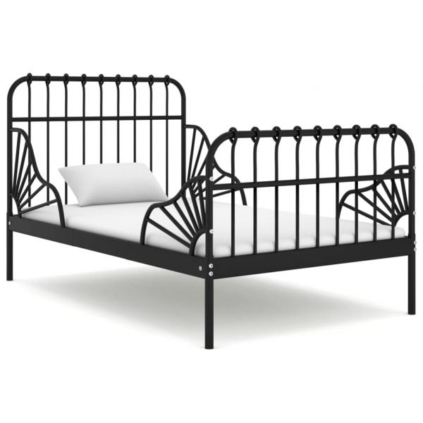 ARDEBO.de - Ausziehbett Schwarz Metall 80x130/200 cm