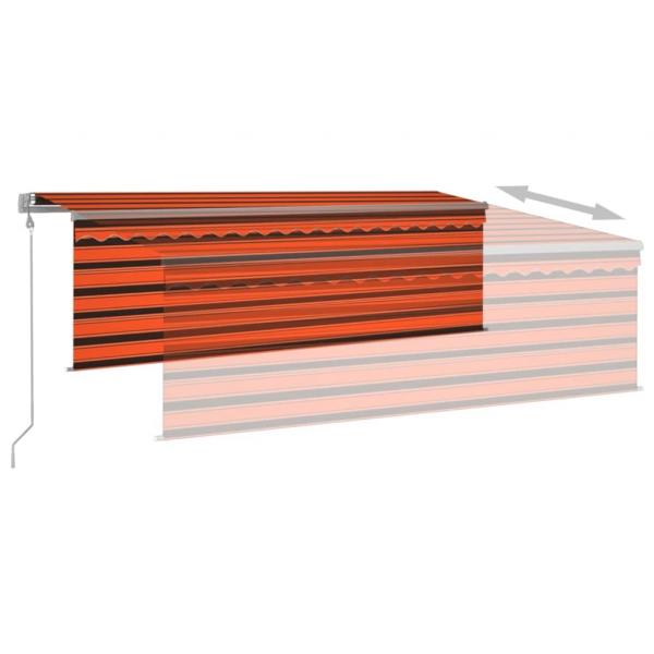 Markise Automatisch Einziehbar mit Volant 4x3m Orange und Braun