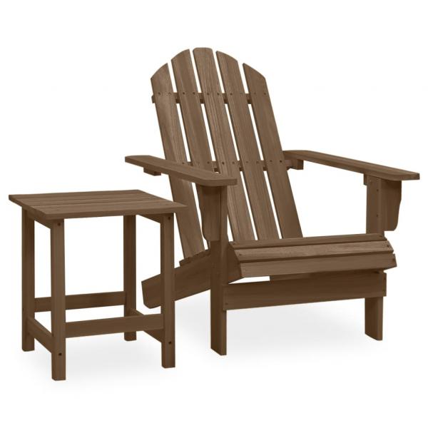 ARDEBO.de - Adirondack-Gartenstuhl mit Tisch Massivholz Tanne Braun