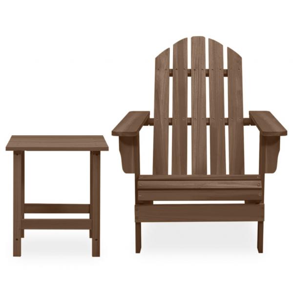 Adirondack-Gartenstuhl mit Tisch Massivholz Tanne Braun