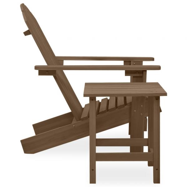 Adirondack-Gartenstuhl mit Tisch Massivholz Tanne Braun