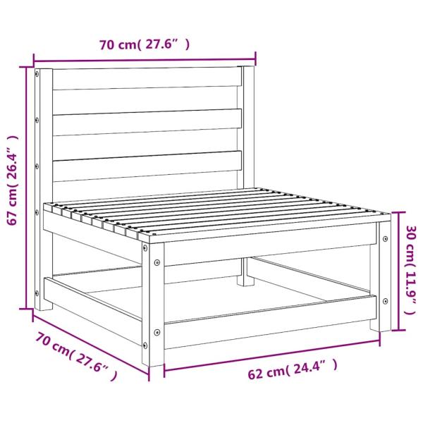 3-tlg. Garten-Lounge-Set Honigbraun Massivholz Kiefer