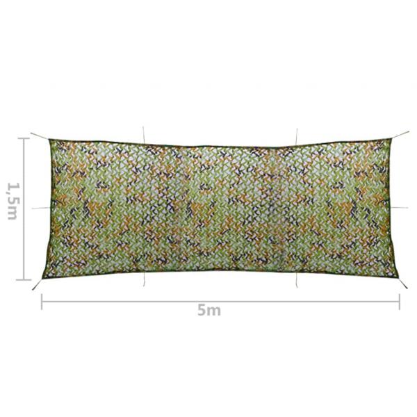 Tarnnetz mit Aufbewahrungstasche 1,5x5 m Grün  