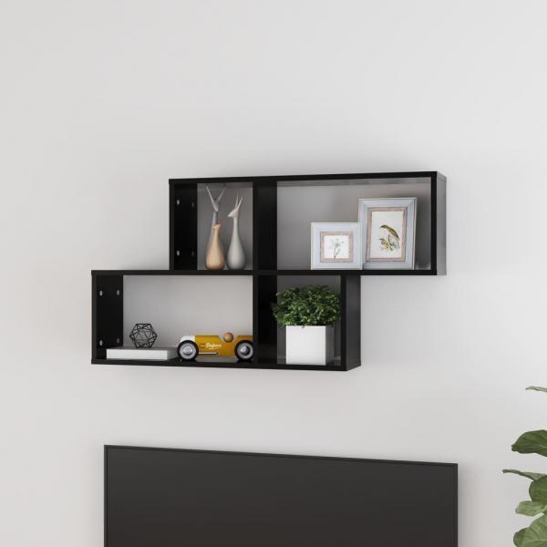 ARDEBO.de - Wandregal Schwarz 100x18x53 cm Holzwerkstoff