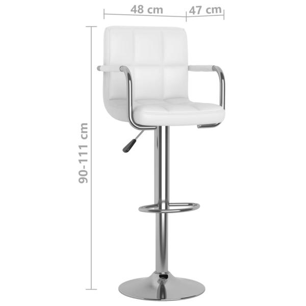 Barhocker 2 Stk. Weiß Kunstleder 